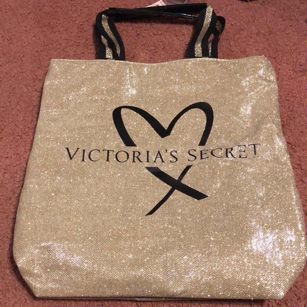 Victoria Secret Gold Tote Bag - Picture 1 of 11